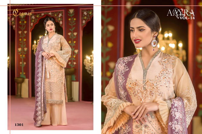 Cosmos Aayra 14 Georgette Festive Wear Embroidery Pakistani Salwar Kameez Collection